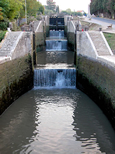 L'escalier d'eau toutes vannes ouvertes