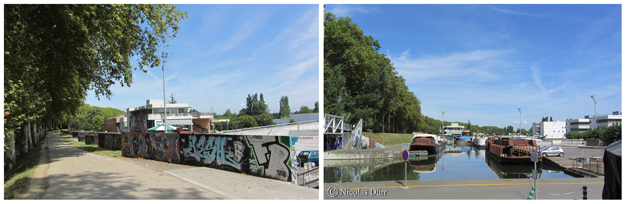 Le Parc Technologique du Canal, lieu d'expression du "Street Art". Ici, une activité de construction et rénovation batellière.