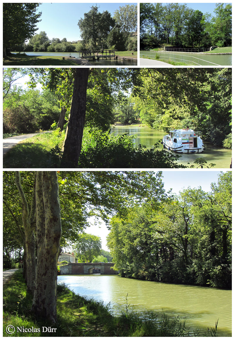 Bief de Laval : Longueur : 1 km 428. 11e bief. Commune traversée par le bief : Gardouch (Lauragais, département de la Haute Garonne, Région Midi Pyrénées). Nombre de communes traversée depuis l'extrèmité occidentale du canal jusqu' à l'extrèmité du bief : 12. Nombres de communes traversées par la totalité du canal : 63.