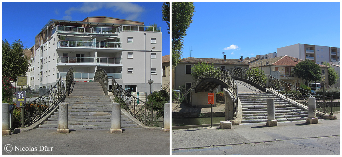 La passerelle du moulin du Gua sur ses deux rives