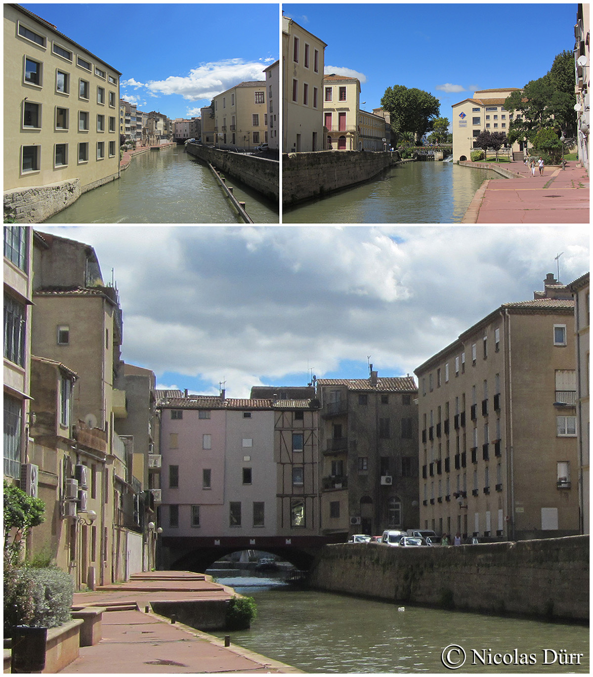 Le bief de Mandirac en amont de l'écluse de Narbonne.