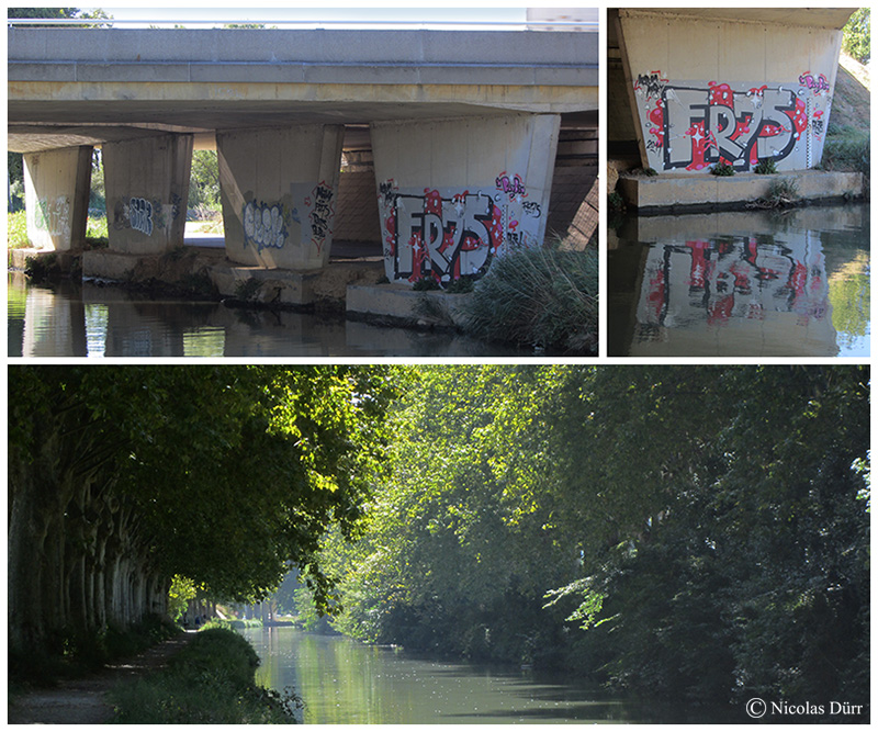 A l'approche du pont autoroutier