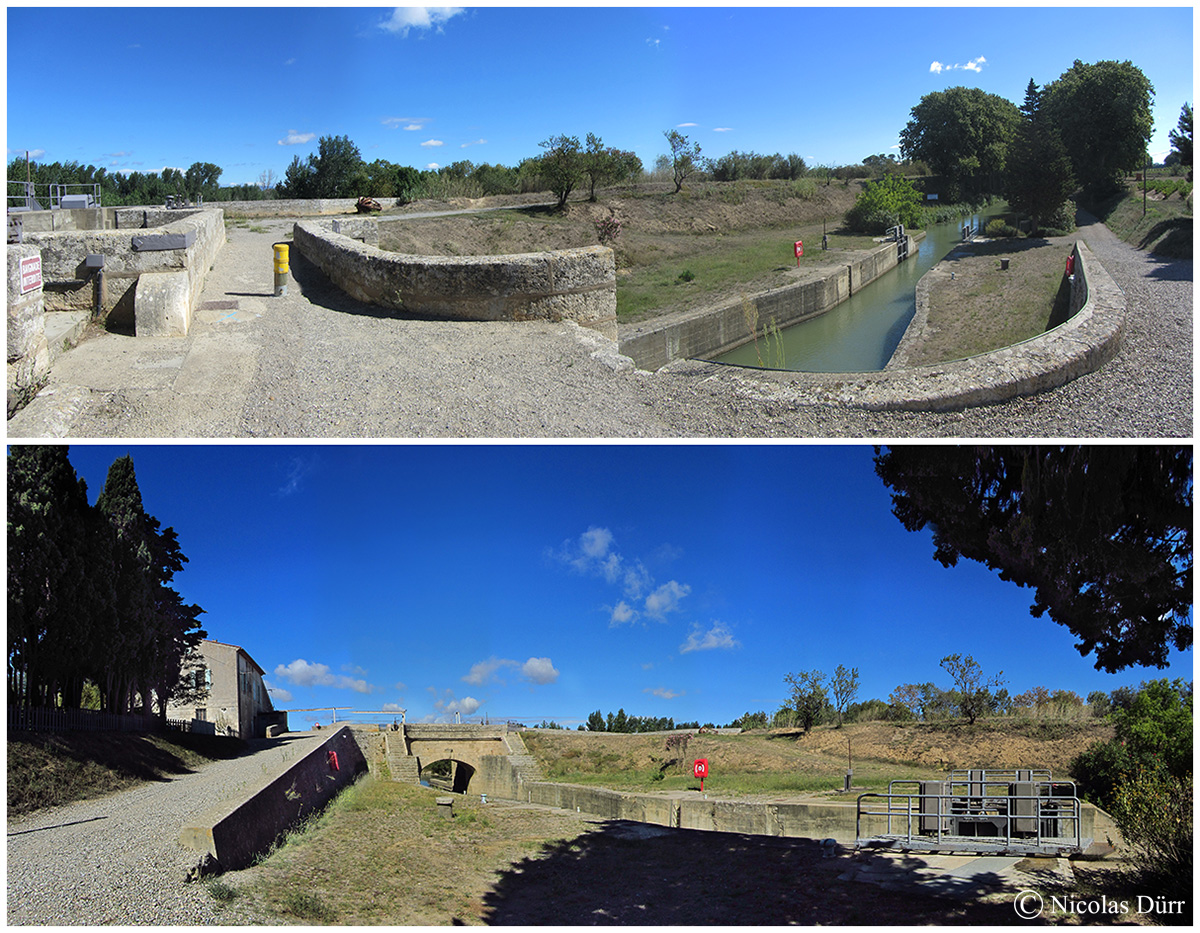 Panoramiques sur l'écluse de Moussoulens