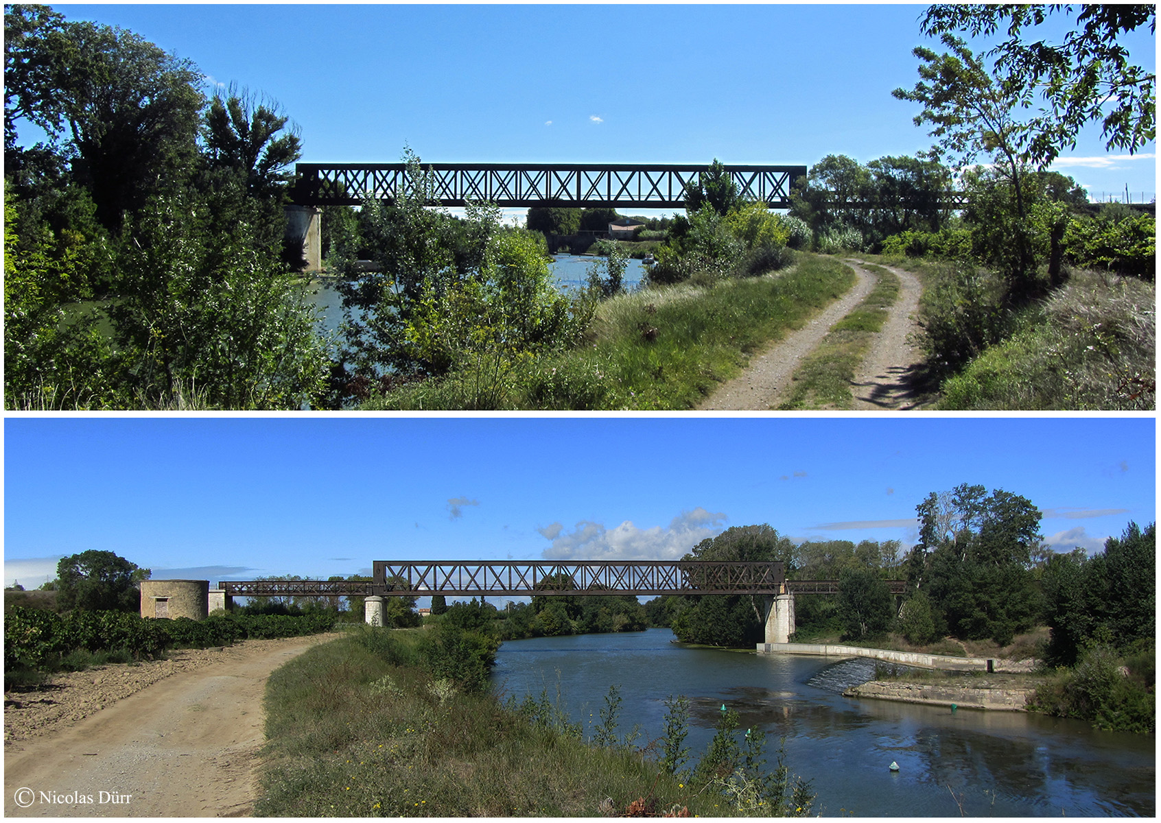 Le pont sur l'Aude du chemin de fer touristique