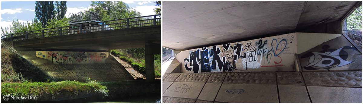 Tags sous le pont de la déviation de Narbonne