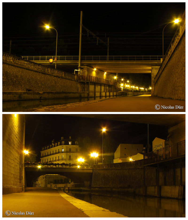 Nocturne sur les ponts ferroviaire et de l'Escoute