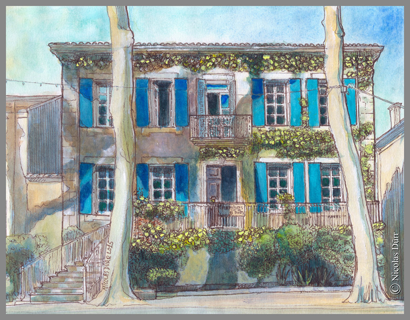 façade-principale-des-Volets-bleus-sallèles-d-aude-2015