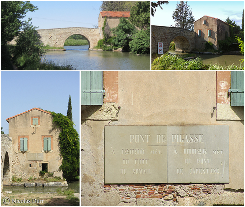 Le pont de Pigasse, sa maison et sa plaque, 2012