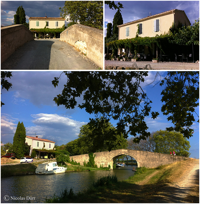 Le pont vieux et le bâtiment, Argeliers, 2014